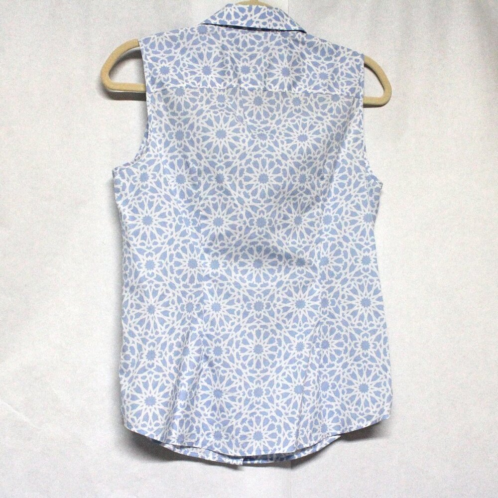 Talbots Size 4 Womens Sleeveless Button Down Blouse Shirt With Collar - Picture 2 of 9